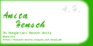 anita hensch business card